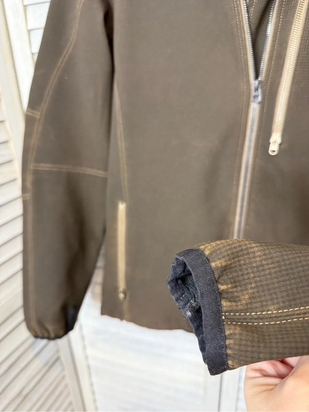 KÜHL Relik Hoody Vintage Patina Brown Fleece Lined Softshell Jacket Men’s Size M